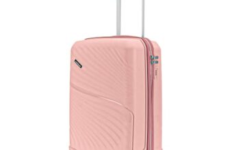 LAttitude By Provogue Meridian Cabin Suitcase 55 cm 20 inch Polypropylene Hard Trolley, 8 Spinner Wheels, 2-Pocket Convipack, Recessed Number Lock, Carry-On for Men & Women Blossom Pink/Megenta Pink