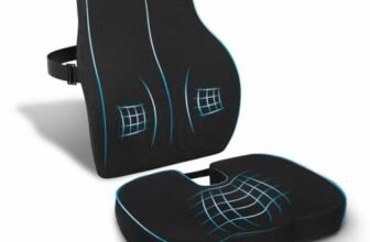 CRAFKEN Chair Cushion Pad & Backrest Combo – Comfortable Seat Padded with Coccyx Pillow & Lumbar Cushion, Ergonomic Office Chair Support with Daily Comfort for Home & Office Use (Black Mesh)