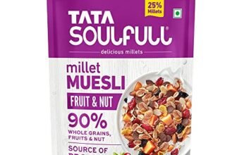 Tata Soulfull Millet Muesli, Fruit & Nut, 700 g, With 20% Crunchy Millets, 90% Whole Grains, Source of Protein, High in Fibre, Contains Ragi, Jowar & Bajra