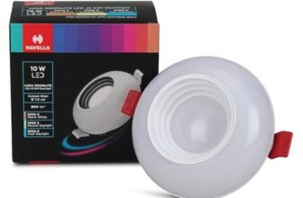Havells Luna Moonlite Led Jb 10W 3In1,Led-Downlighter,Energy Efficient,Long Life of 25000 Burning Hours,High Lumen Efficiency of 80 Lumen Per Watt in 6500K,3In1,Perfectly Fits in Junction Boxes