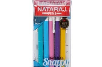Nataraj Snappy Ball Pen, Smooth Tip-in-tip-out, Stress-free Writing, Non-slip Grip, Medium Point (1.0mm), Pack of 5, Blue