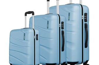 Safari 3Pc Polycarbonate Persia Set-55+65+77 Cms Small, Medium & Large Size (Cabin & Check-in) 8 Wheels Luggage/Speed_Wheel Suitcase/Trolleys (Pearl Blue)