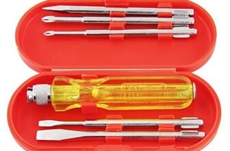 Spartan 5-in-1 Pc Screw Driver Set With 2 Flat Tip Blades(3.5mm & 6mm), 2 Phillips Head(0 & 1) & 1 Round Poker Bar | Ideal for Home Repair, Electrical Work, DIY & General Use (S-6, Yellow)