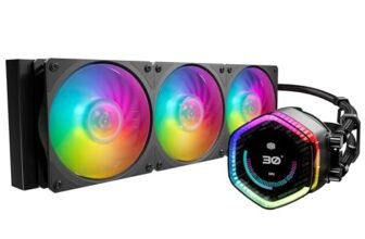Cooler Master MasterLiquid ION 360 CPU Liquid Cooler – Black | Support All Intel & AMD CPU Socket | Gen X Dual Chamber Design | 360mm Close-Loop AIO | 2.1 Inch LCD Screen | Mobius 120P ARGB Fan