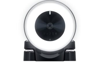 Razer Kiyo Streaming Webcam: 1080p 30 FPS / 720p 60 FPS – Ring Light w/Adjustable Brightness – Built-in Microphone – Advanced Autofocus, Black – RZ19-02320100-R3M1, 3 x Optical Zoom