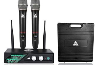 Audio Array UHF Wireless Microphone System | Anti-Feedback Technology | 100-150M Range | 6-8H Battery Life | 630-690MHz | 126dB SPL | for Stage & Karaoke | AM-W36 Pro