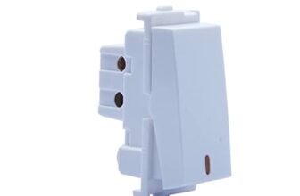 Wipro Northwest Venia 6A One Way Switch with Indicator, White (pack of 20)