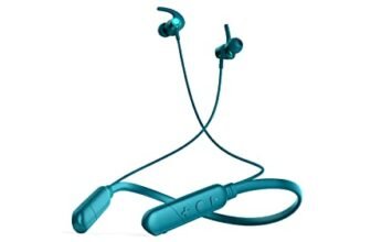 EKKO Unplug N05 Neckband Earphones with 50 Hours Playback Time, 10 mm Driver Size, Bluetooth V5.2, Quick Charging, IPX4 Protection, SIRI & Google Assistant (Teal)