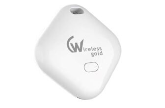 Wireless Gold Air Tag for Apple with Loud Buzzer, Works with Apple Find My(No App Required), Worldwide Tracking for Keys, Wallets, Luggage, Pets and More, No Sim Needed, Replaceable Battery(White)