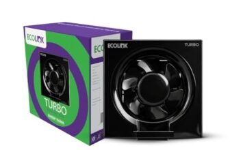 EcoLink TURBO 150mm Exhaust Fan | High-Speed, Powerful Air Suction | Silent Operation | Energy Efficient | Durable Plastic Body | Suitable for Kitchen, Bathroom & Office | Black | Pack of 1