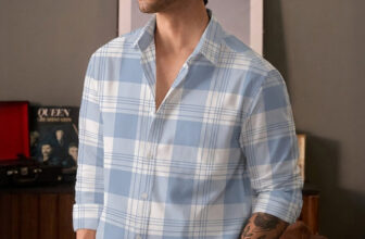 SHIRTZONE Men Checkered Casual Light Blue Shirt