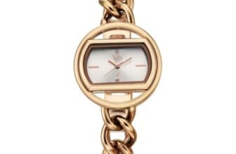Fastrack Vyb Spotlight with Quartz Analog Silver Dial Rose Gold Brass Strap Watch for Women – FV60146WM01W