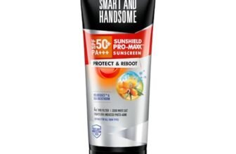 Smart And Handsome Sunshield Promaxx Sunscreen, Spf 50+ Pa+++, Protect & Reboot, 50g, Sea Buckthorn Extract + Helioedge5™ Technology, Zero White Cast, Dermatologically Tested, Suitable For All Skin Types