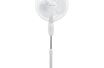 SINGER Brissa 31 High Air Delivery Pedestal Fan | 60W Power Saving | 100% Copper Motor | 75 CMM Air Flow | Silent Operation | Adjustable Height | 2 Years Warranty | ISI Certified