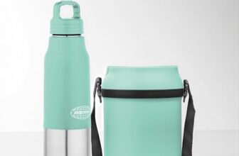 Asian Stainless Steel Lunch Box (700ml) & Insulated Water Bottle (500ml) Combo Gift Set | Leakproof Steel Tiffin & Flask for Kids | BPA Free Back to School Essential Kit (Green)