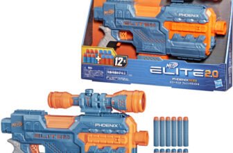 Nerf Elite 2.0 Phoenix CS-6 Motorized Blaster,6-Dart Clip,Scope,Incl. 12 Darts,for 8+ Guns & Darts(Multicolor)