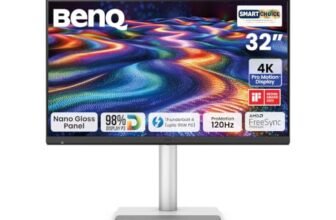 BenQ MA320UG (Smartchoice) 32” 4K 120Hz Promotion™ Nano Gloss Monitor, 98% P3 Color Gamut Dual Thunderbolt 4 96W/15W, Mac Color, Daisy Chain, KVM, Integrated Mac® Controls, Height Adjust (Gray)