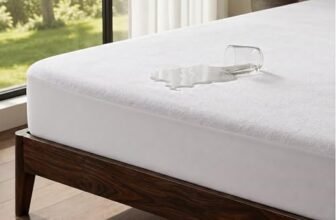 OYO BABY 100% Waterproof Premium Cotton Feel Mattress Protector Double Bed 72×75 Inch|Ultra Soft Breathable & Hypoallergenic Fitted Bed Protector Terry Cover(6×6.3 feet, Fits Upto 10 Inches, White)