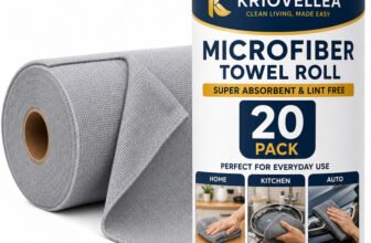 KRIOVELLEA Microfiber Cleaning Cloth Roll 20 Pack Grey Cloth Napkins(20 Sheets)