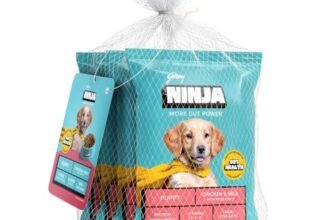 Godrej Ninja Puppy Dry Dog Food, Chicken & Milk, 400g (4x100g Packs)