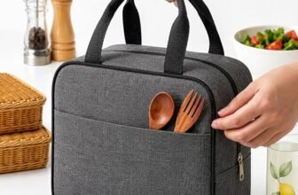 Crasts Insulated Travel Lunch/Tiffin/Storage Bag for Office, College & School Picnic & Lunch Bags Polyester 7liter (Grey)