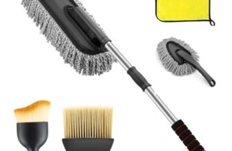 Car Duster Kit for Car Cleaning, 5 PCS Microfiber Car Cleaning Accessories Kit, Dashboard Dust Cleaner, Scratch-Free Interior & Exterior Detailing Tools for Car, Bike & Motorcycle (Car Duster Kit)