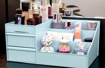 Rudrisha 9 Compartments Plastic Cosmetic Storage Organiser(Blue)