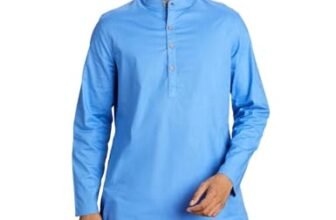 Amazon Brand – Symbol Cotton Solid Regular Fit Men’s Kurtas (SYMETHLKUR-1_Blue_XL)