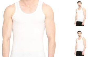 VIP BONUS CLASSIC Mens 100% Cotton Sleeveless White Vest, 85 Size, Pack of 5
