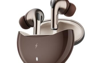 Fire-Boltt Aero TWS Earbuds Custom EQ, Wireless Bluetooth 5.4, Music & App Support, 50H Playtime, Fast Charging Case, 50ms Low Latency for Gaming, Touch Controls, IPX4 Waterproof, Clear Calls – Walnut