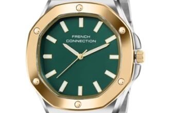French Connection DUOLUXE Green Dial Stainless Steel Watch and Bracelet for Men – FCB22NTM