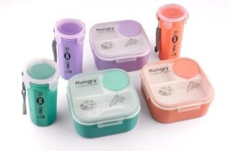 vinahar Lunch Box with Water Bottle Set for Kids & Adults | BPA-Free Leakproof Food Storage Container with 3 Compartments & Matching Water Bottle