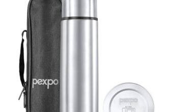 Go24 pexpo Stainless Steel Water Bottle Flamingo Silver 1000ml