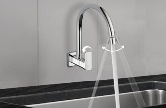 Delta Faucet Wall Mount Cold Only Kitchen Faucet I 10 Year Warranty I Korby Single Handle Multi-Function Kitchen Sink Tap I 360° Swivel Spout I Durable Kitchen Tap I Chrome – 44405