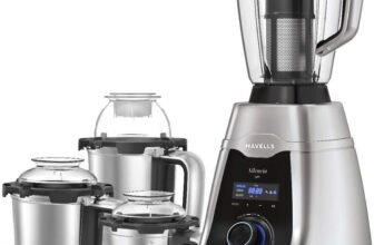 HAVELLS Silencio Low Noise 500 W Mixer Grinder 4 Jars (Grey & Black)(Silencio | 4 Jars | Grey, Black)