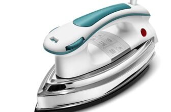 Wipro Elato GD203 1200 Watt Heavyweight Dry Iron, Quick Heat Up, Anti Bacterial German Weilburger Dual Coated Soleplate,5 Modes, Dry Iron Press,Wrinkle Free Clothes in One Shot, 2 Year Warranty,Blue