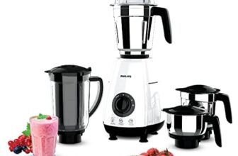 Philips HL7703/03, Mixer grinder 1000 Watt, 4 Stainless Steel Multipurpose Jars with 3 Speed Control and Pulse function