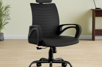 beAAtho® Verona Mesh High Back Ergonomic Home Office Chair with 3-Year Limited Warranty, Tilting & Height Adjustable Mechanism, Heavy Duty Metal Base Ideal for Office Work & Study (Black)