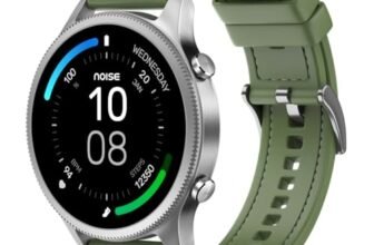 NoiseFit Halo Limited Edition 1.43″ AMOLED Display, Bluetooth Calling Round Dial Smart Watch, Premium Metallic Build, Always on Display, Smart Gesture Control, 100 Sports Modes (Jade Alloy)
