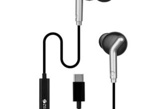 Zebronics Type-C Wired Earphones, in-Line MIC, Deep Bass, 1.2m Cable, 10mm Neodymium Driver, Light Weight, in-Ear Design, Compatible with Mobile, Tablet, Laptop (Bro C, Black)