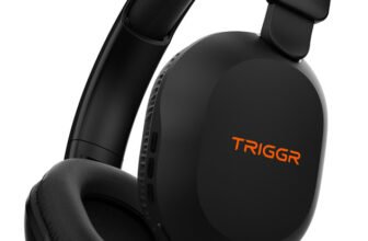 TRIGGR Trinity Neo with 80H Playtime, Dual Pairing, ENC, Fast Charging, Bluetooth v6.0 Bluetooth(Cosmic Black, On the Ear)
