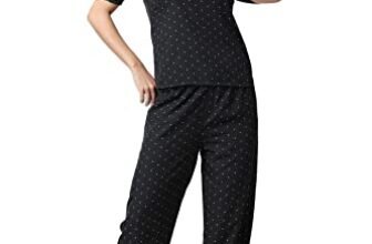 POPWINGS Women’s Black Floral Printed Co-Ords Set – Top and Joggers Combo – Casual, Stylish, Comfortable – Size S