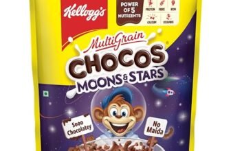 Kellogg’s Chocos Moons & Stars, With Whole Grain, Source Of Fibre, High In Calcium & Protein, With 10 Essential Vitamins & Minerals, Breakfast Cereals, 1.15 /1.2 Kg Pack (Weight May Vary)