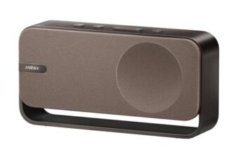 Bose SoundLink Home Speaker, Premium, Portable and Wireless Bluetooth Shelf Speaker, Up to 9 Hours Battery Life, Warm Wood