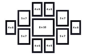 Stuthi Arts Wood MDF Photo Frame With Glass (Black, 11Photos), Wall Mount