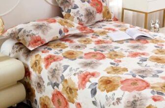 MollisHomes Dew Cotton Bedsheet for Double Bed 160 TC 250 x 225 CM, Peach