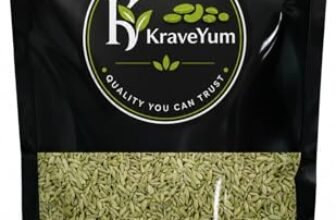 KRAVEYUM Fennel Seeds 400gm | Moti Saunf, Variyali | Sabut Saunf | Whole Indian Spices Artificial Colors & Preservatives, Naturale Whole Fennel Seed | Pouch Pack