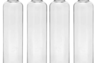 SIMPARTE Borosilicate GlassWater Bottles 750ml | Leak-Proof, Freezer Safe, Wide Mouth | Stainless Steel Cap | Ideal for School, Office, Gym Use | Set of 4