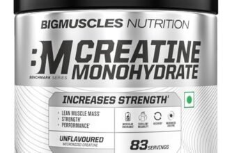 Bigmuscles Nutrition Creatine Monohydrate [83 Servings, Unflavoured] | Micronised Creatine Powder For Enhanced Muscle Strength With Rapid Absorption [250g]