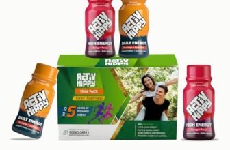 ActivHippy Energy Drink Shots| Combo Pack | Daily Energy (2) +High Energy (2) | With Natural Caffeine,Taurine, B Vitamins and No Added Sugar| Pack of 4 x 60 ml
